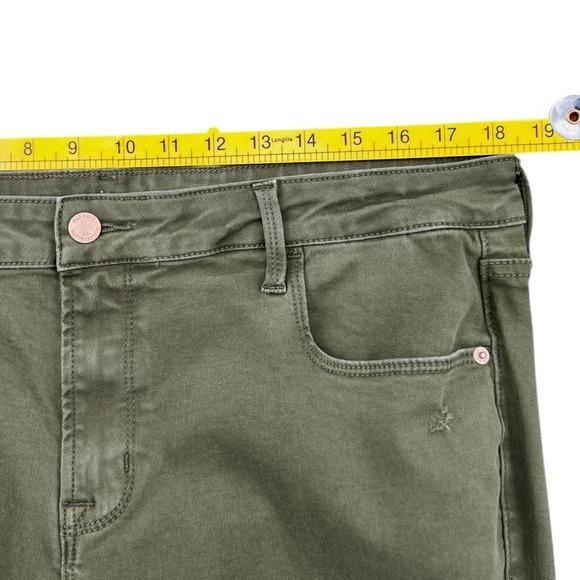 Old‎ Navy Rockstar Mid Rise Distressed Olive Green Skinny Jeans Women Size 16 - Picture 5 of 7